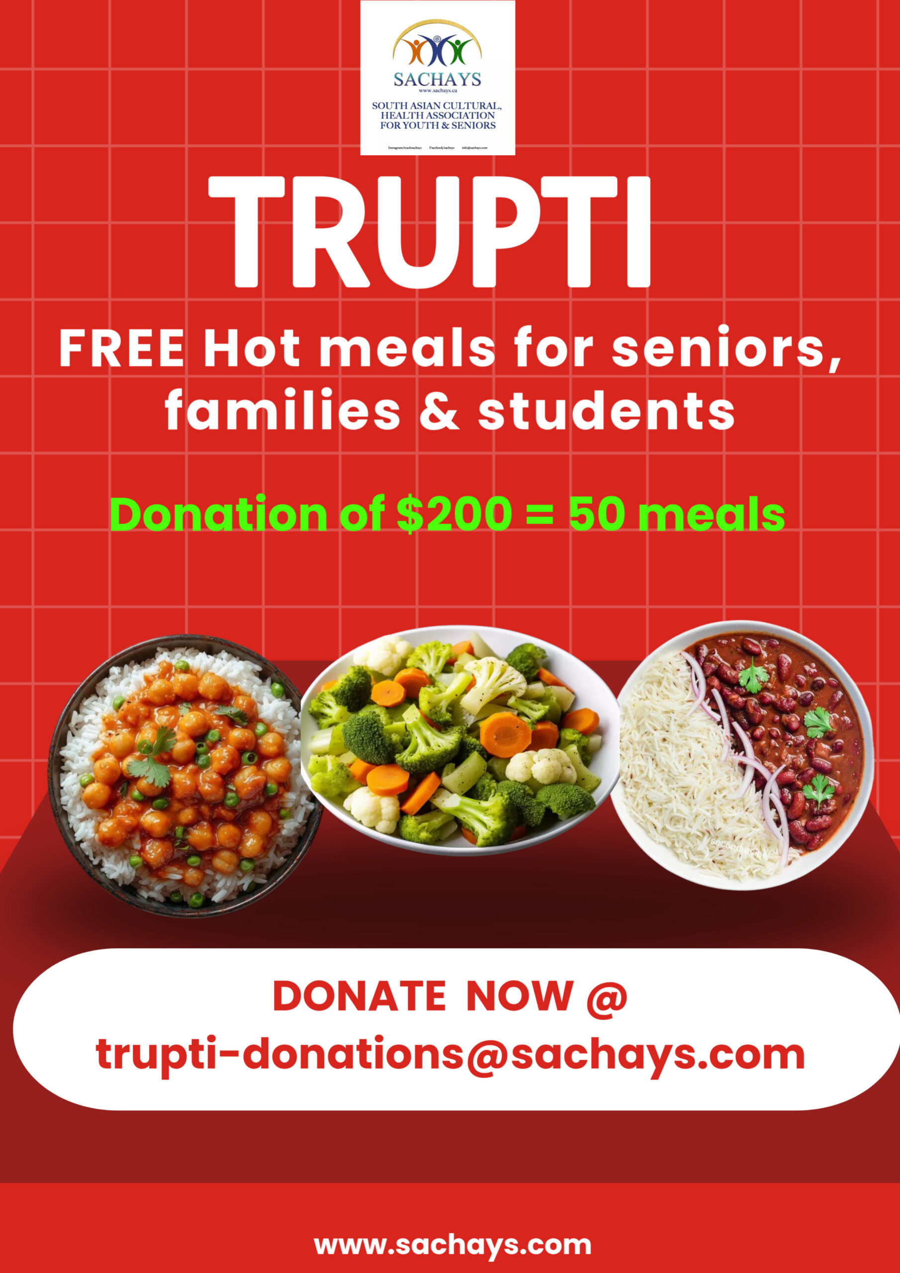 TRUPTI Free Hot Meals Flyer